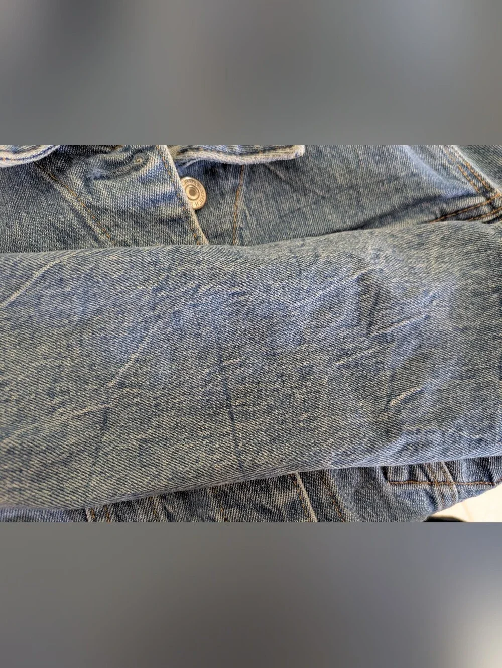Abercrombie & Fitch A&F Long Sleeve Collared Denim Jean Button Up Jacket Large